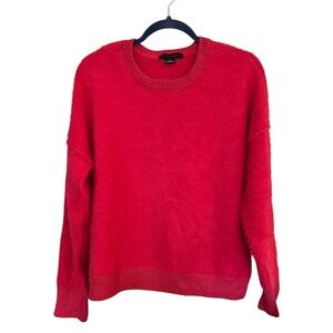 Sanctuary Red Pink Fuzzy Warm Mohair Acrylic Crewneck Sweater Size XS Excellent
